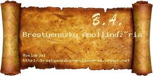 Brestyenszky Apollinária névjegykártya